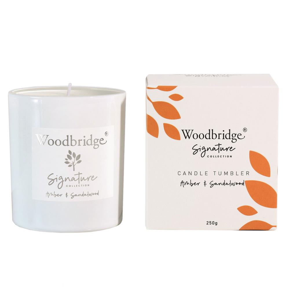 Woodbridge Amber & Sandalwood Boxed Tumbler Candle £8.99